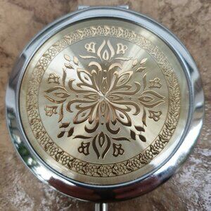 Fashion Gold Double Sided Compact Mirror Women Handbag Casual Formal Accessory